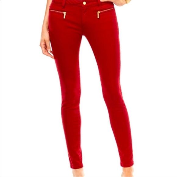 Michael Kors Rocker Zip Embellished Pocket Skinny Jeans - Picture 1 of 13